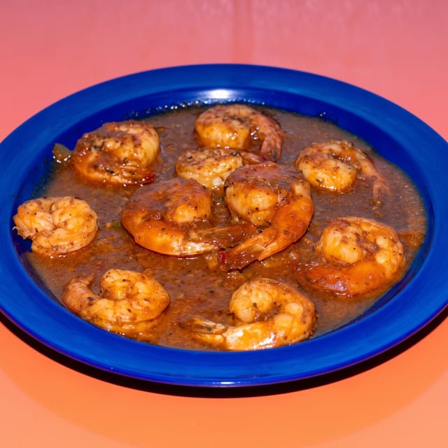 Camarones a la Criolla Appetizer (Sautéed Shrimp w/ Creole Sauce).